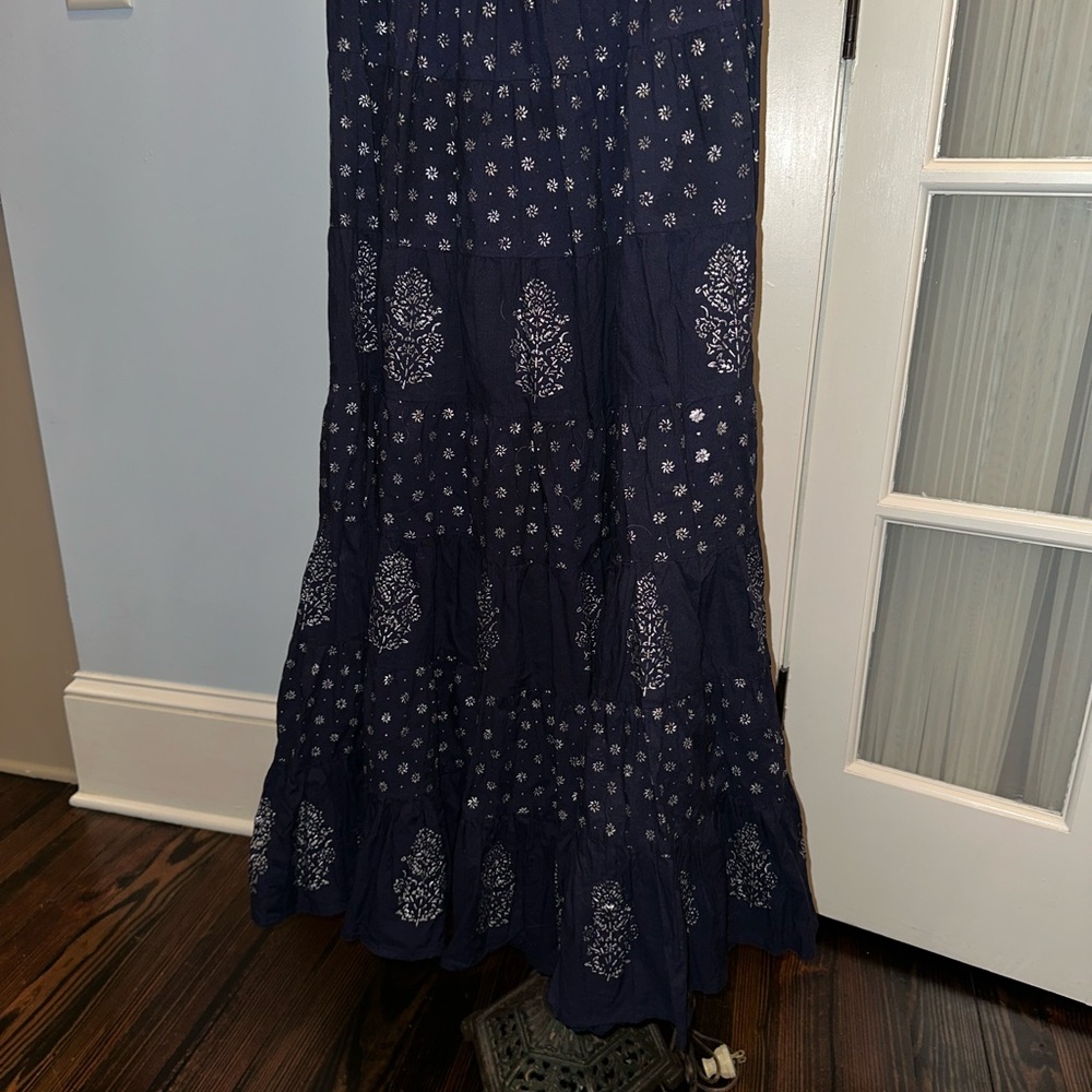Navy Blue Printed Women's Skirt